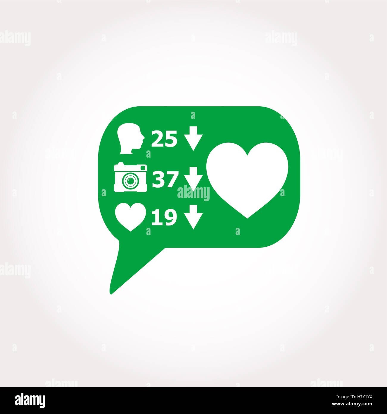 Like Counter Notification Icon, modern flat button, comment icons Stock ...