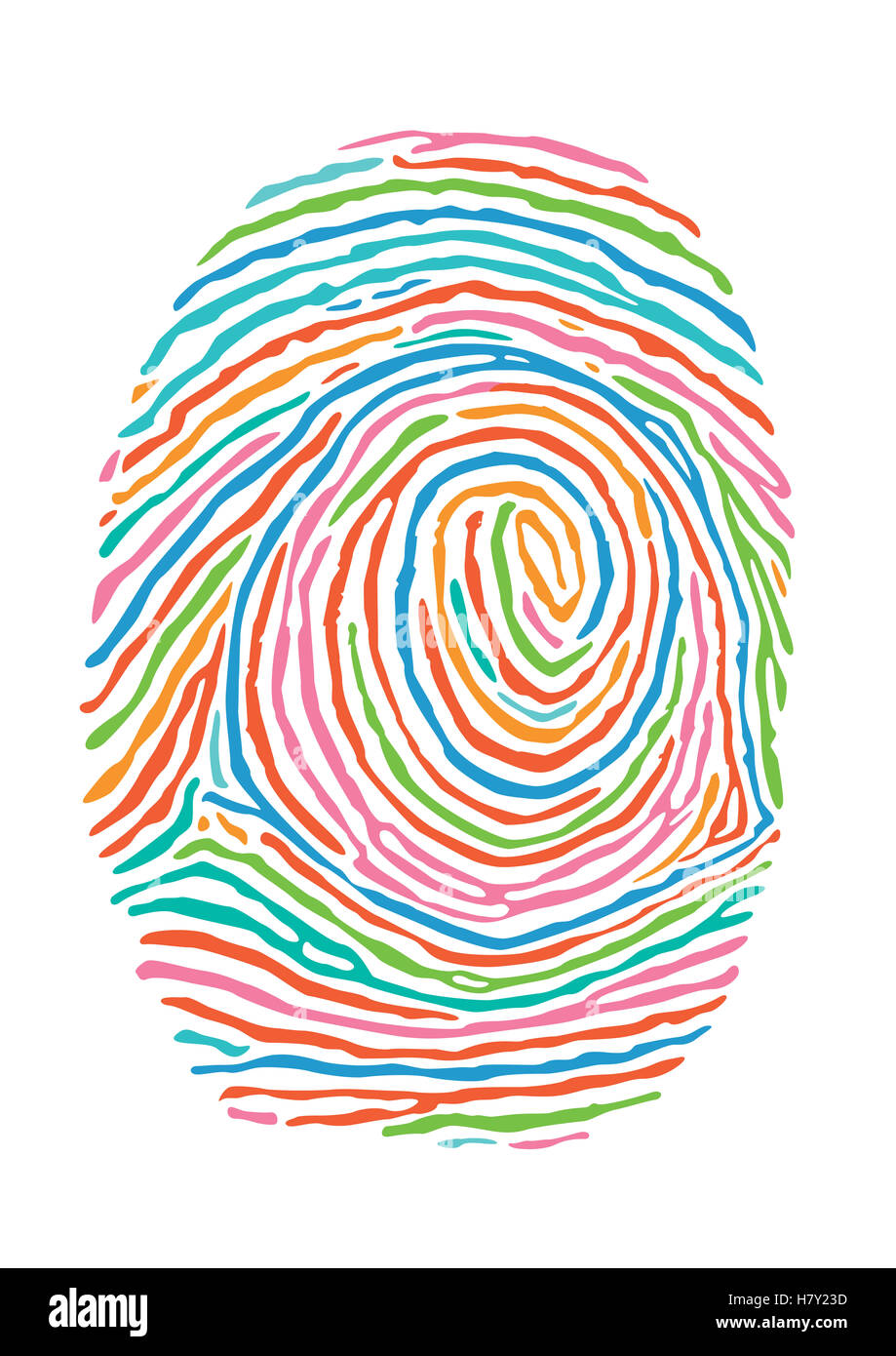 Color fingerprint. Secure identification Stock Photo