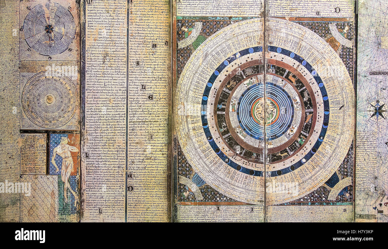 Reproduction of Catalan Atlas by Abraham Cresques circa 1375 Stock Photo