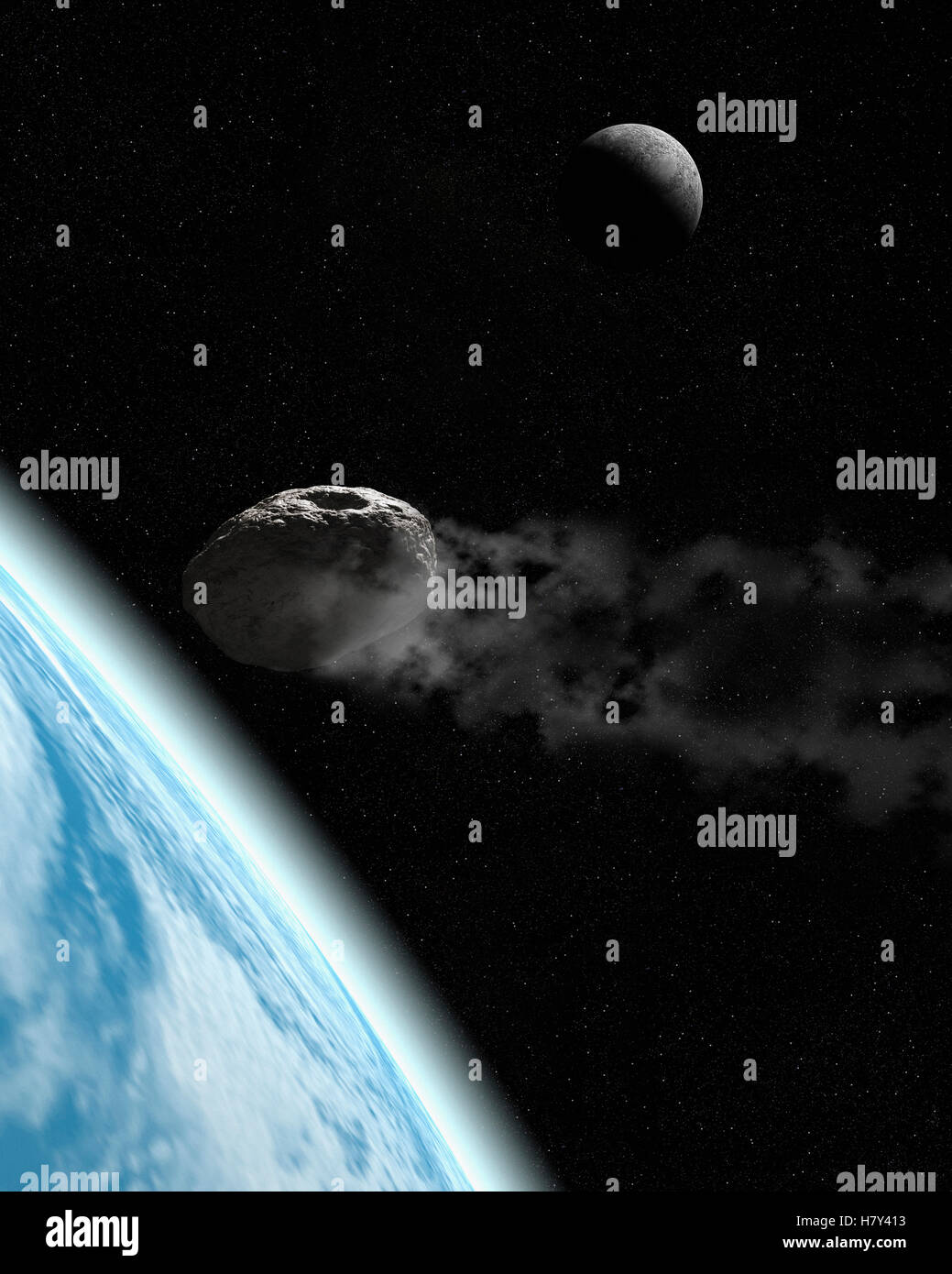 Asteroid heading towards earth Stock Photo Alamy