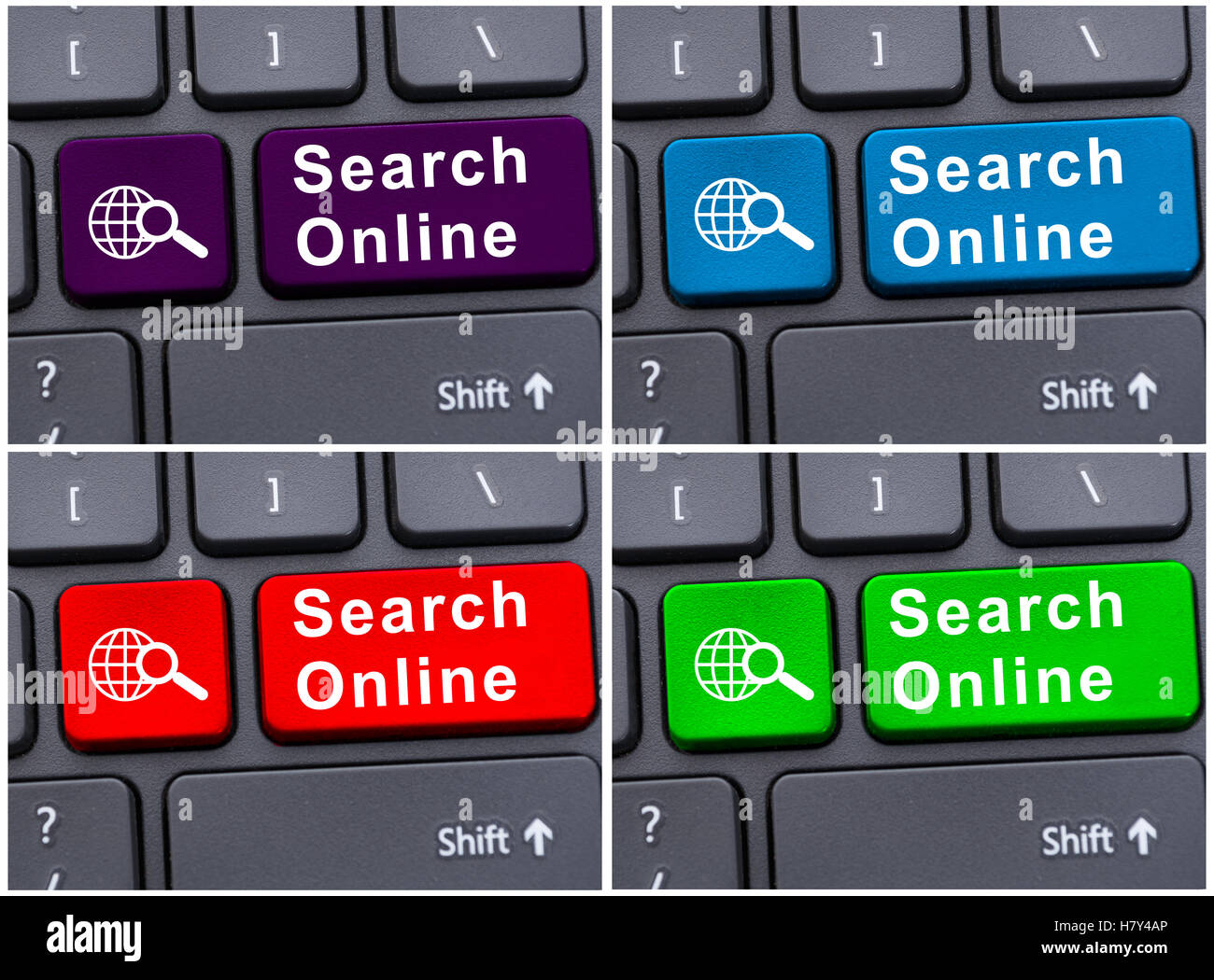 Computer keyboard with search online text as browser engine concept Stock Photo