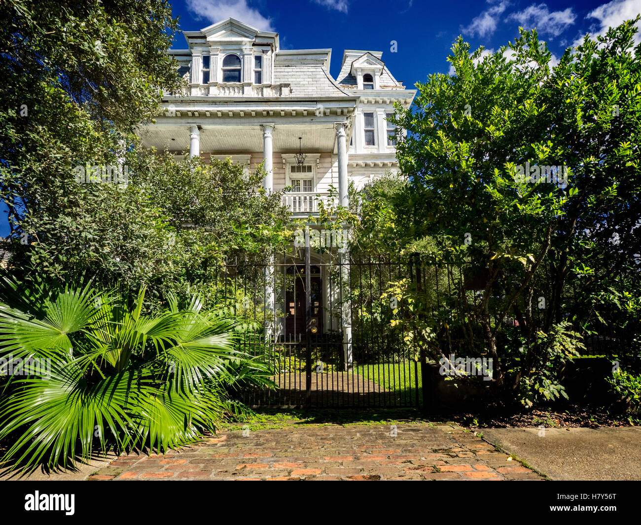 Old abandon house on St. Charles Ave New Orleans Stock Photo