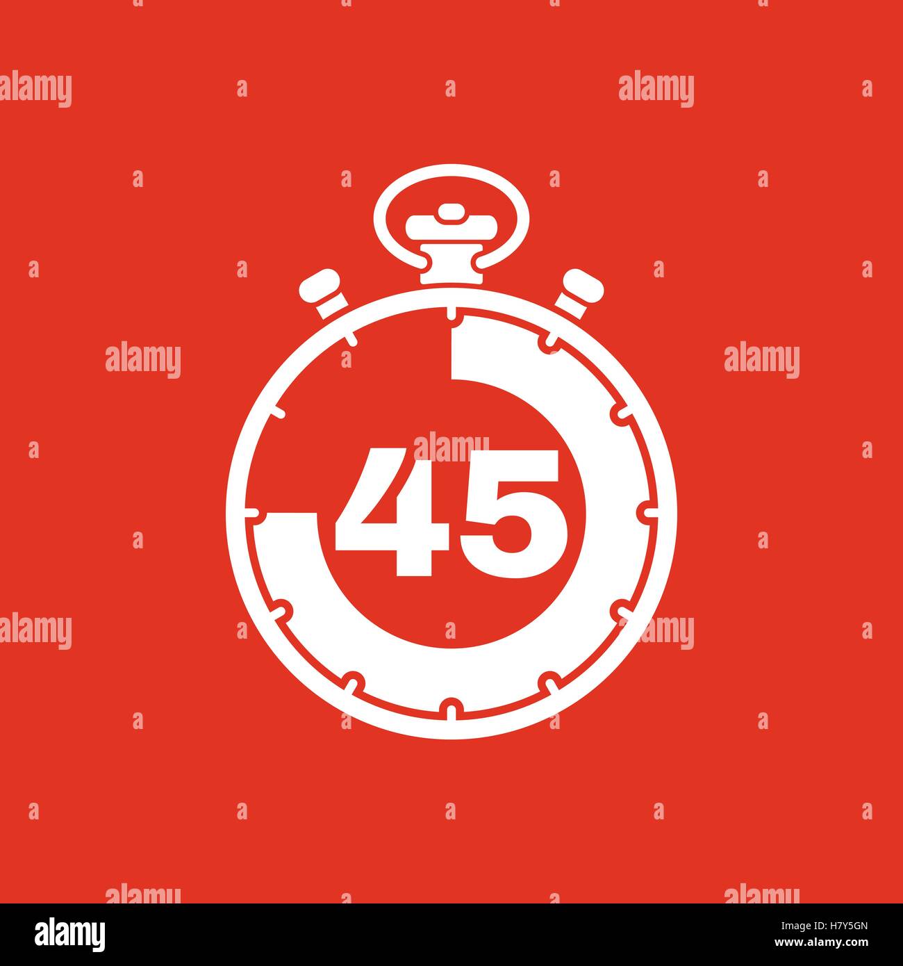 The 45 seconds, minutes stopwatch icon. Clock and watch, timer ...