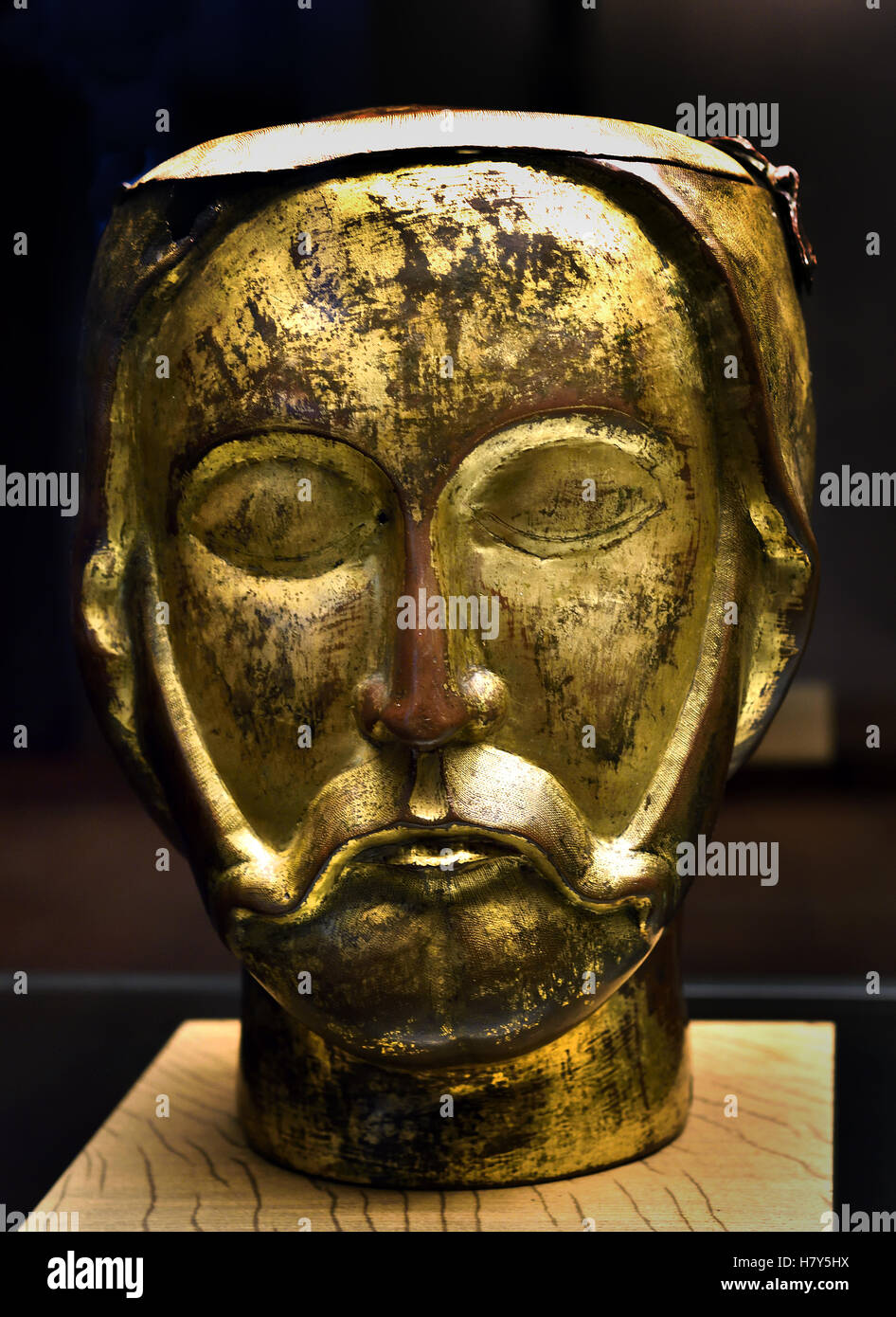 A mid-13th century German Romanesque head reliquary, masterfully ...