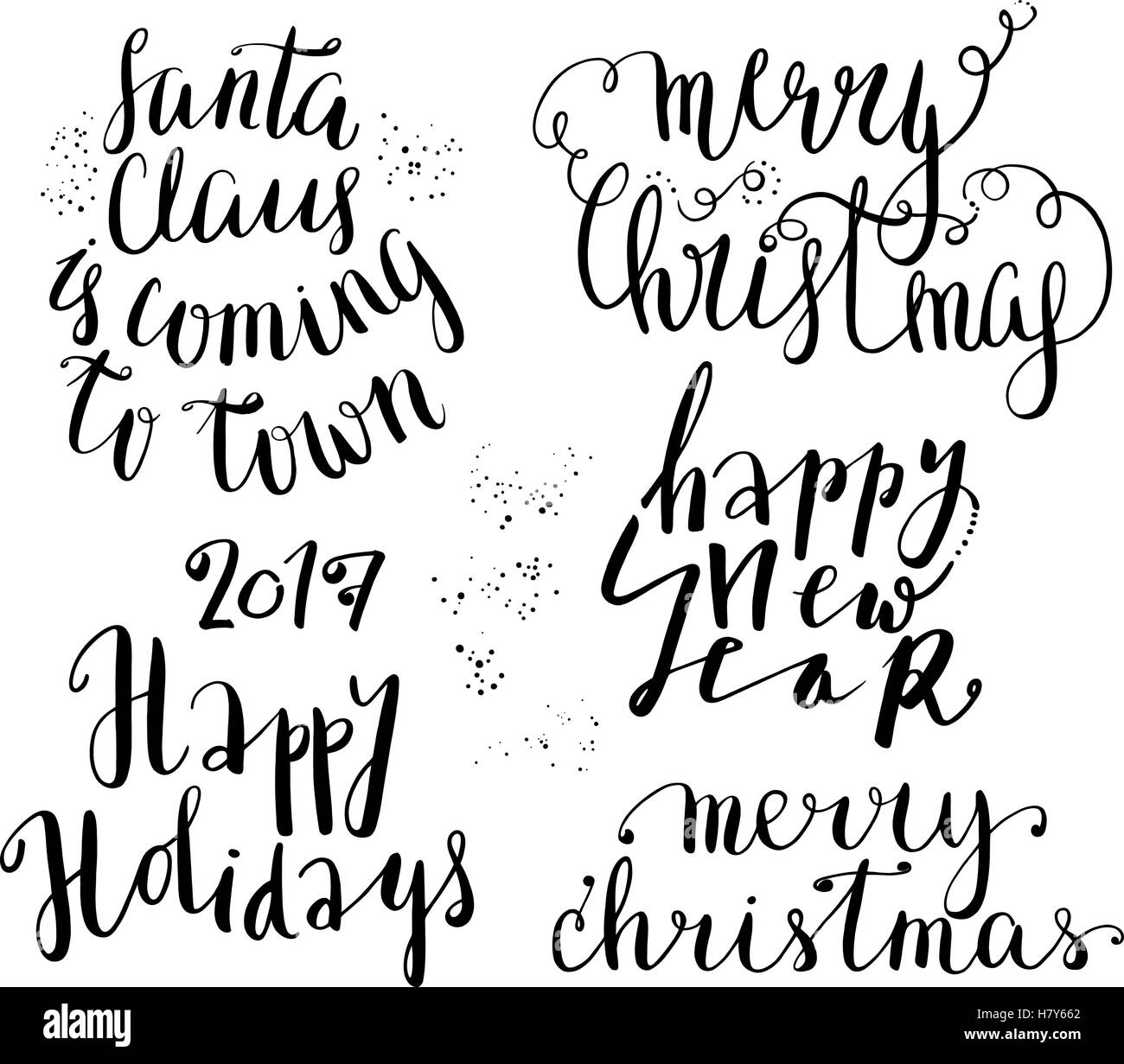 Happy new year lettering set Stock Vector