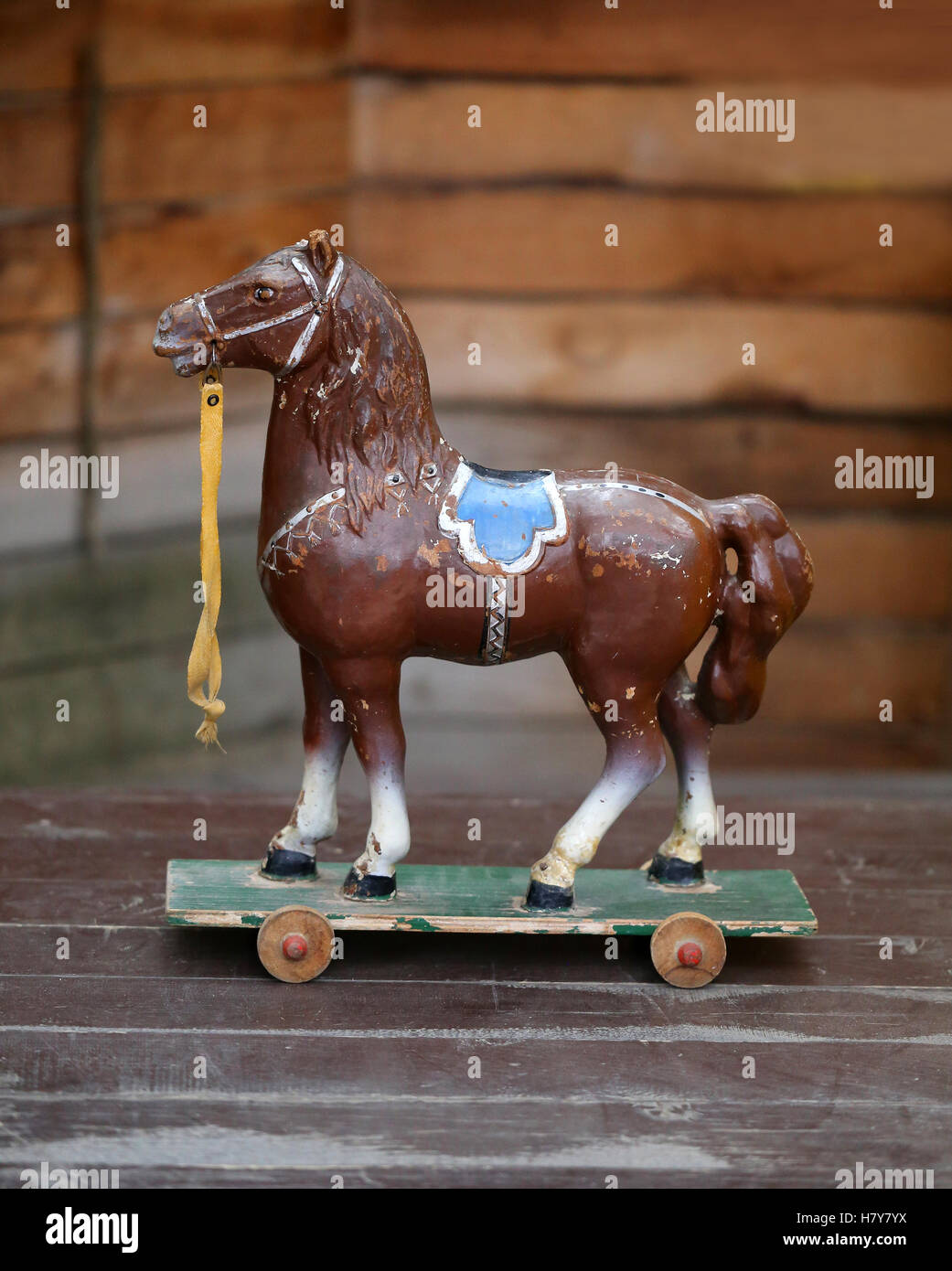 Antique riding horse on wheels 2025