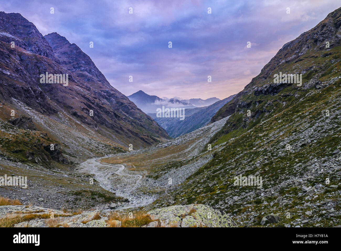 Europe Pyrenees Mountain landscape with clouds in the Pyrenees, France, Europe Stock ...
