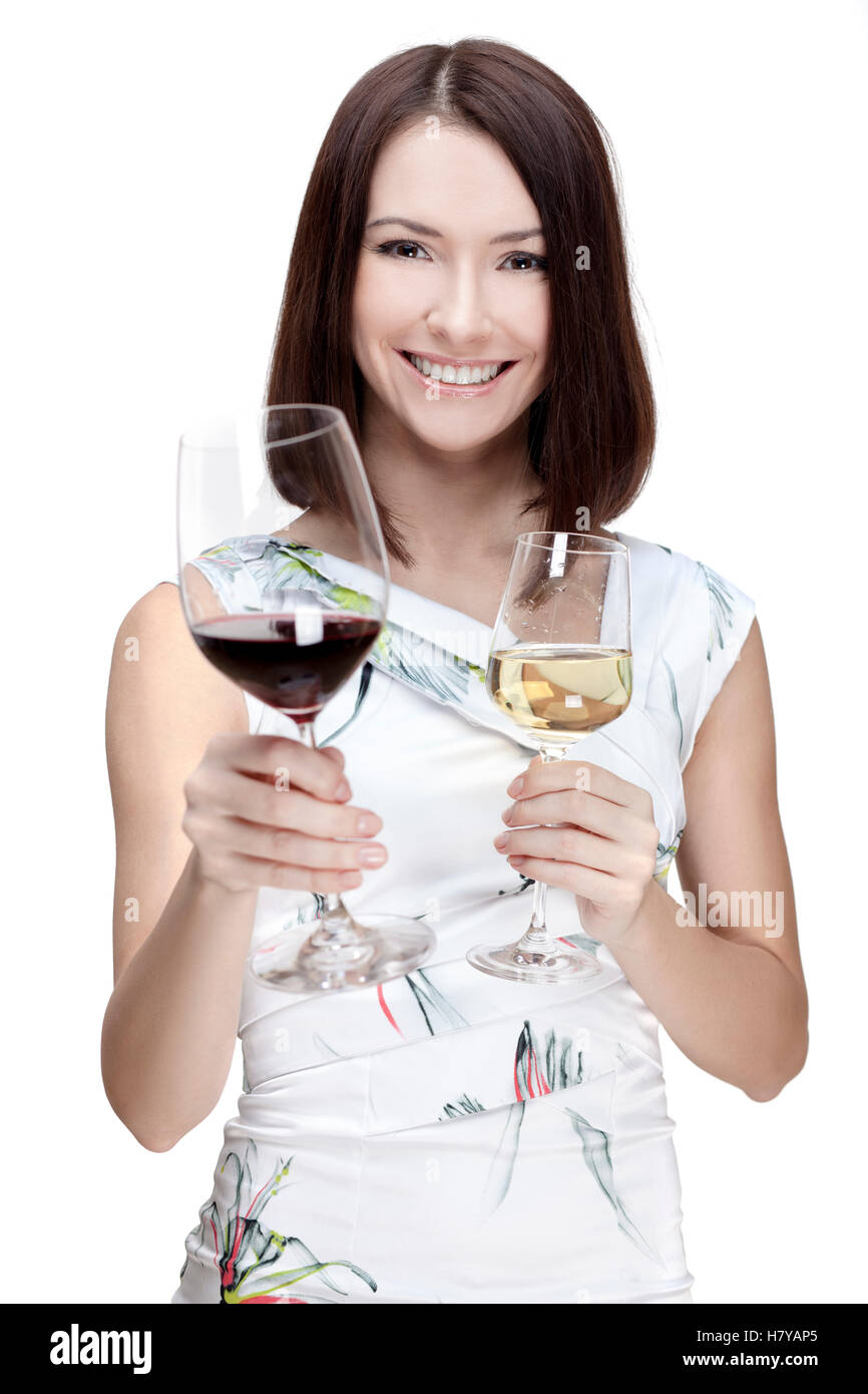 woman holding wine glass Stock Photo - Alamy