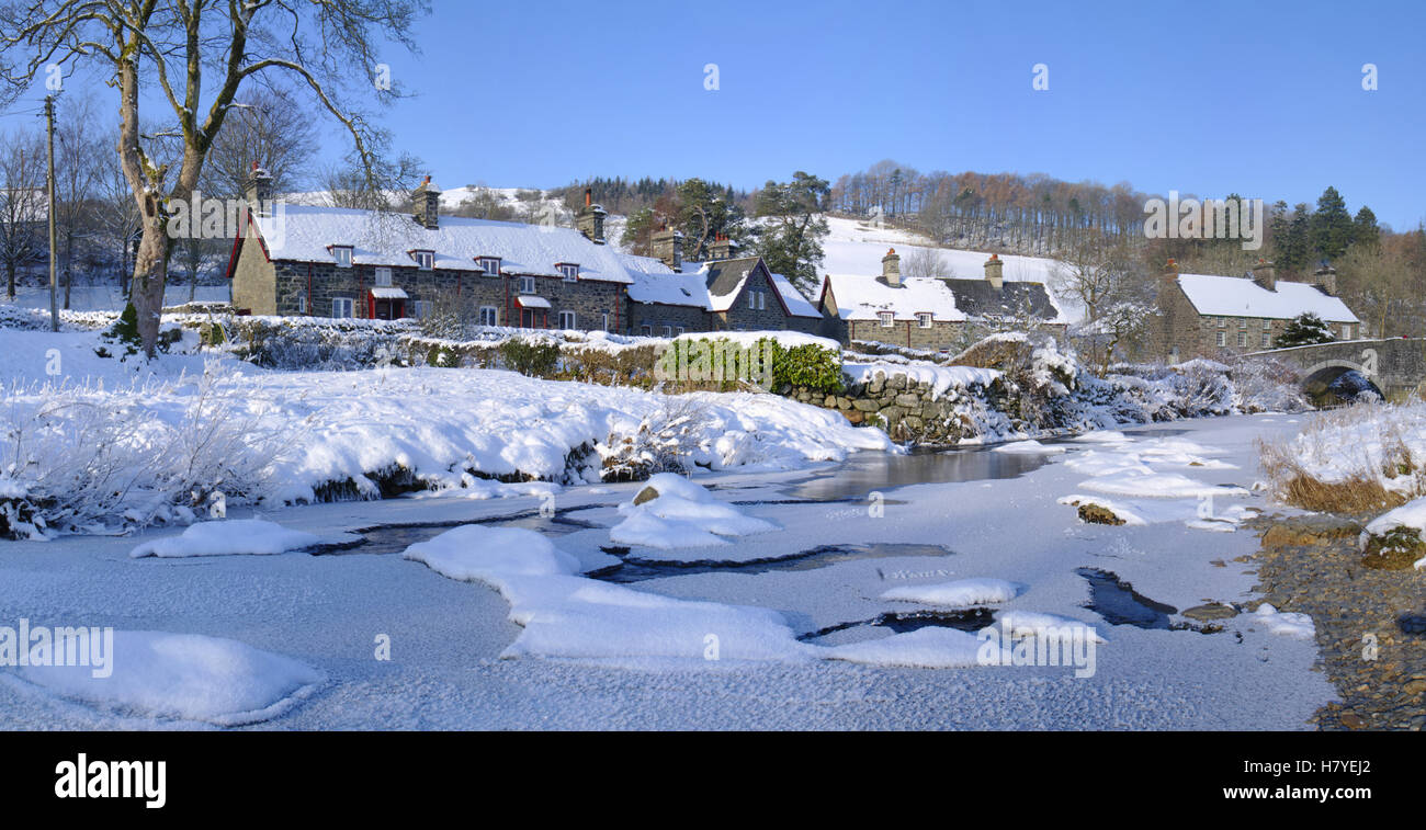 Panorama, Ysbyty Ifan in winter Stock Photo