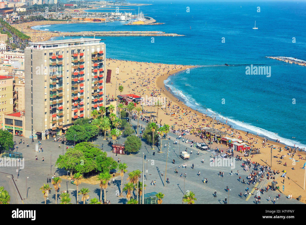 barcelona-spain-beach-promenade-barceloneta-hi-res-stock-photography