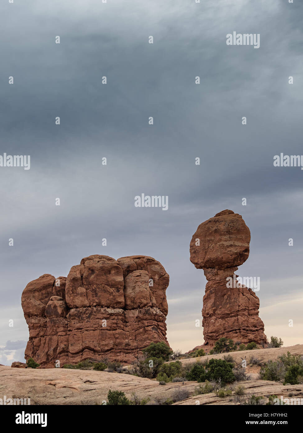 Balanced Rock in Arches National Monument, Utah USA Stock Photo