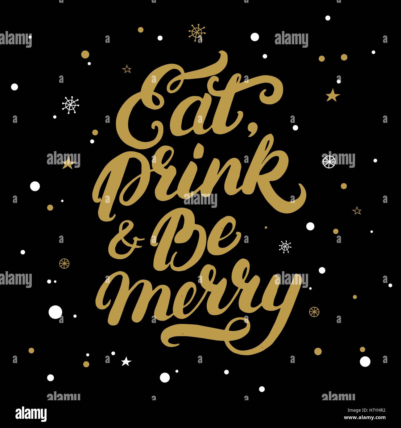 Lettering eat drink and be merry for christmasnew Vector Image
