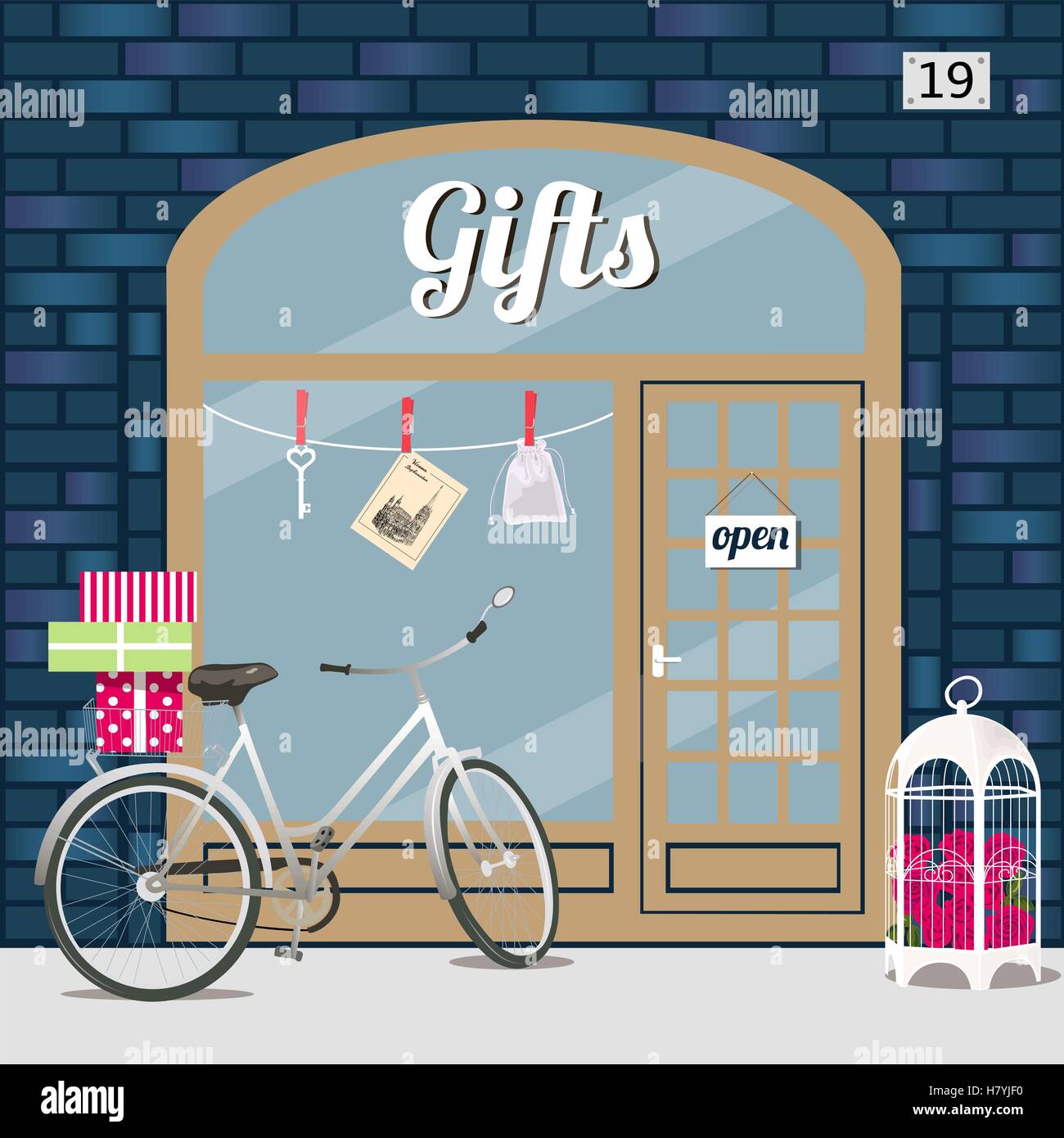 Gifts shop. Stock Vector