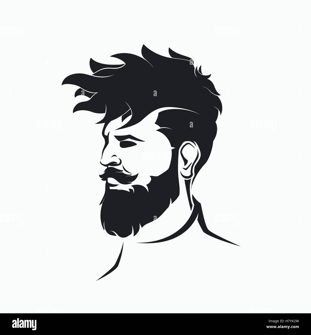 hipster male figure with beard and hair Stock Vector Image & Art - Alamy