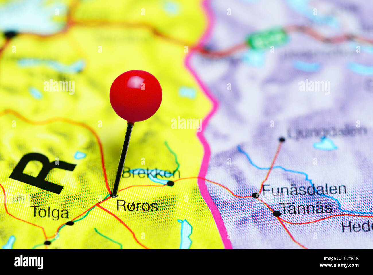 Line Map Röros Röros norway hi-res stock photography and images - Alamy