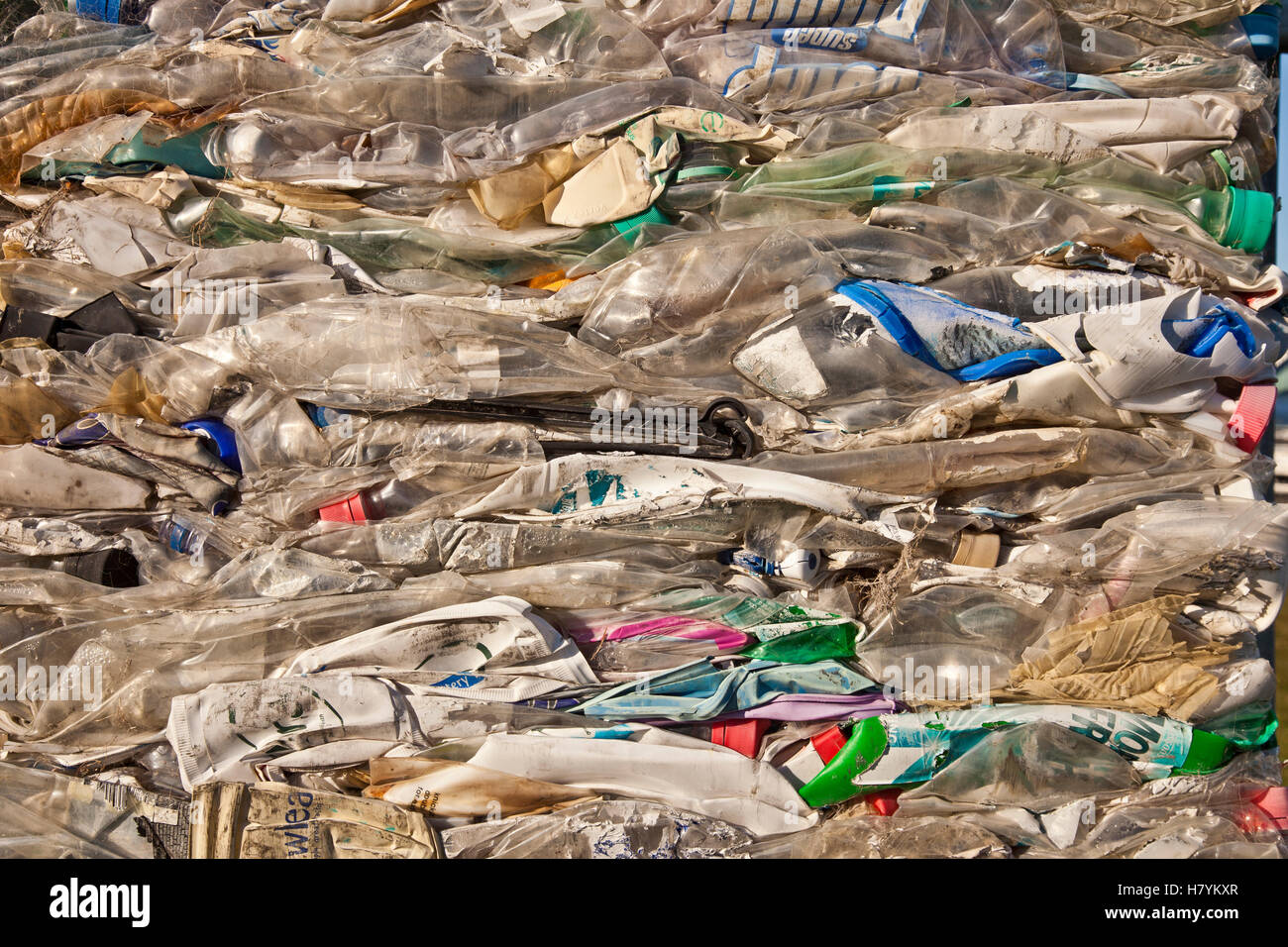 Plastic crushed at recycling plant, Kaikoura, North Canterbury, New