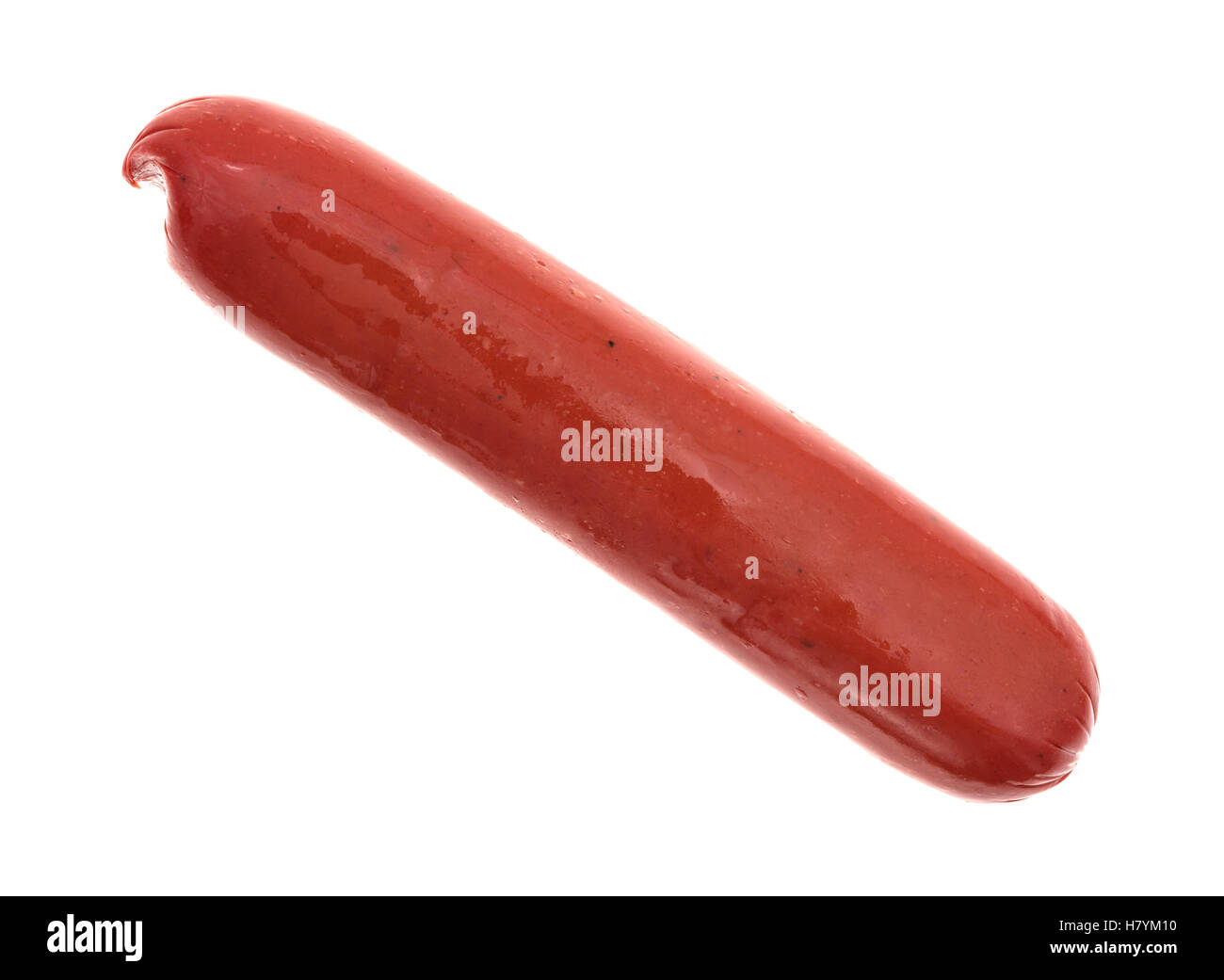 Top view of a pickled sausage isolated on a white background. Stock Photo