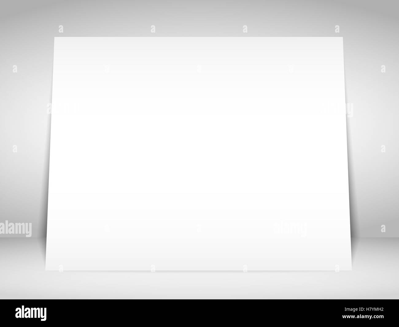 Blank white placard on the wall Stock Photo - Alamy