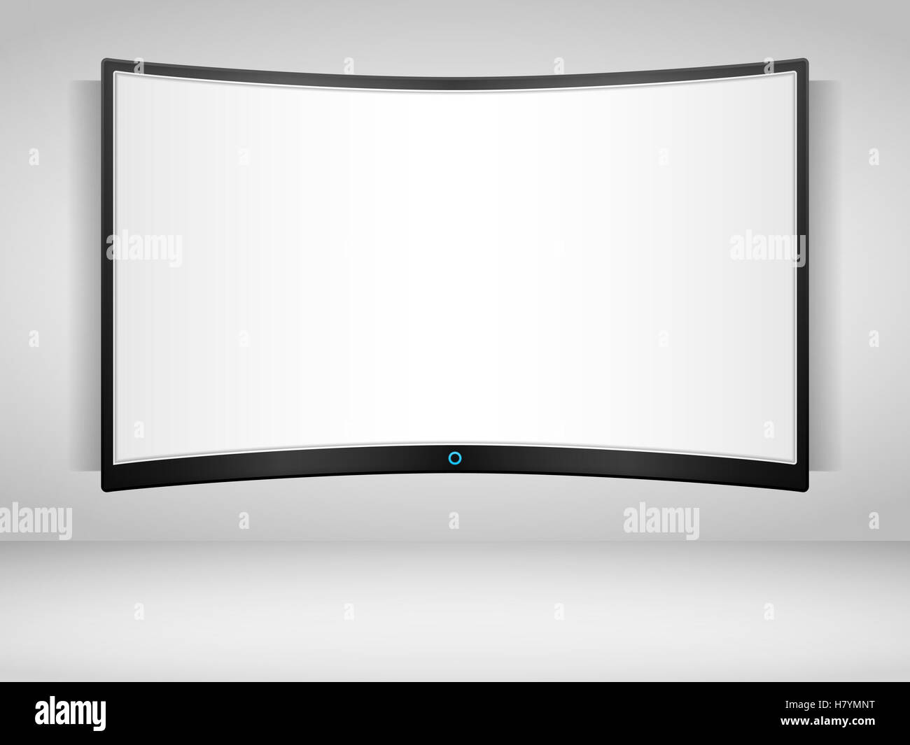Curved TV screen on the wall Stock Photo Alamy