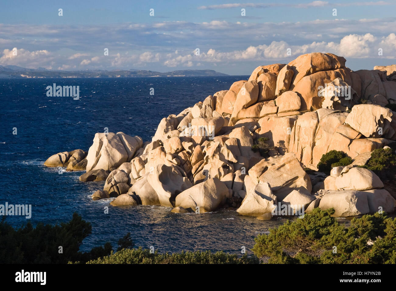Granite rock formations, Capo Testa, northern Sardinia, Italy Stock