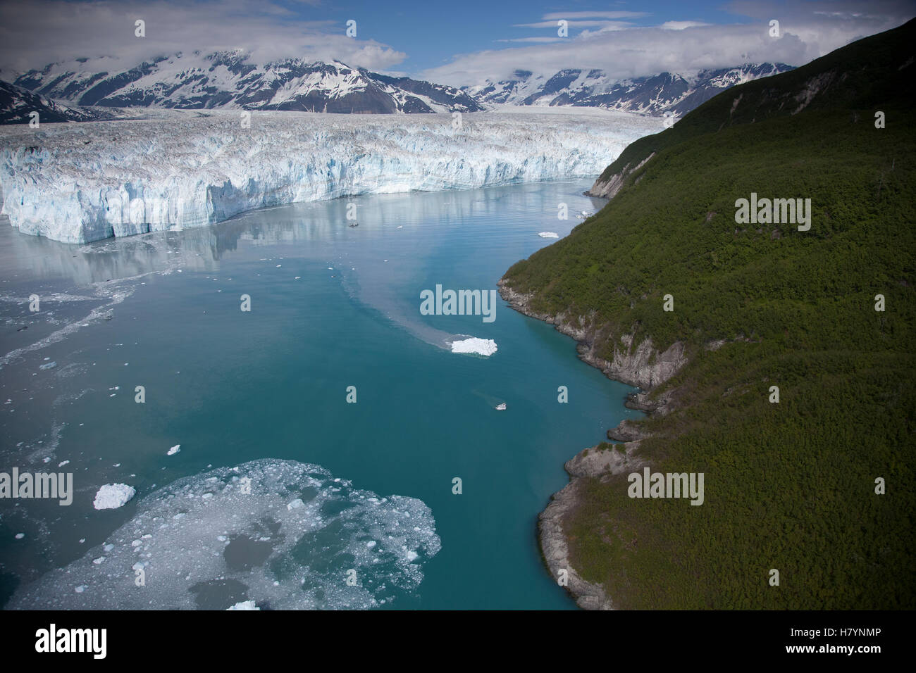 Hubbard Glacier encroaching on Gilbert Point, Wrangell-St. Elias ...