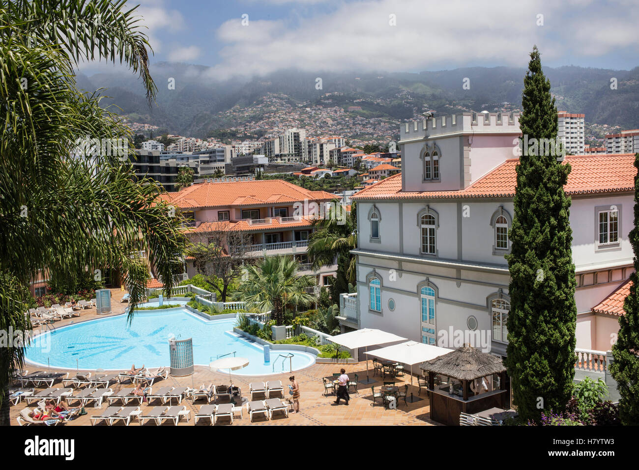 Swimming Pool and apartments at Pestana Village in Funchal, Madeira