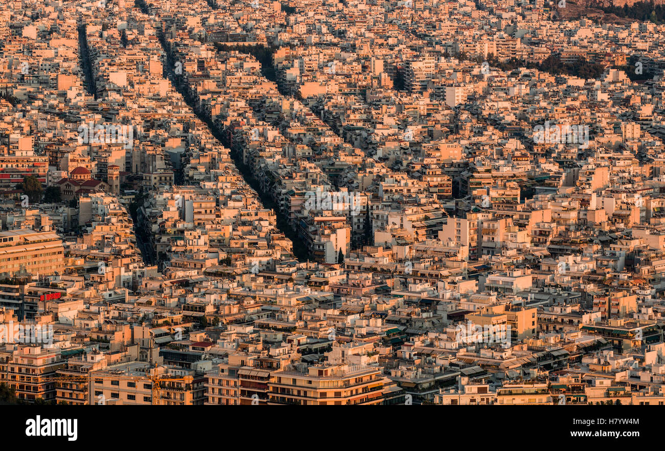 concrete jungle of Athens before the sunset Stock Photo Alamy