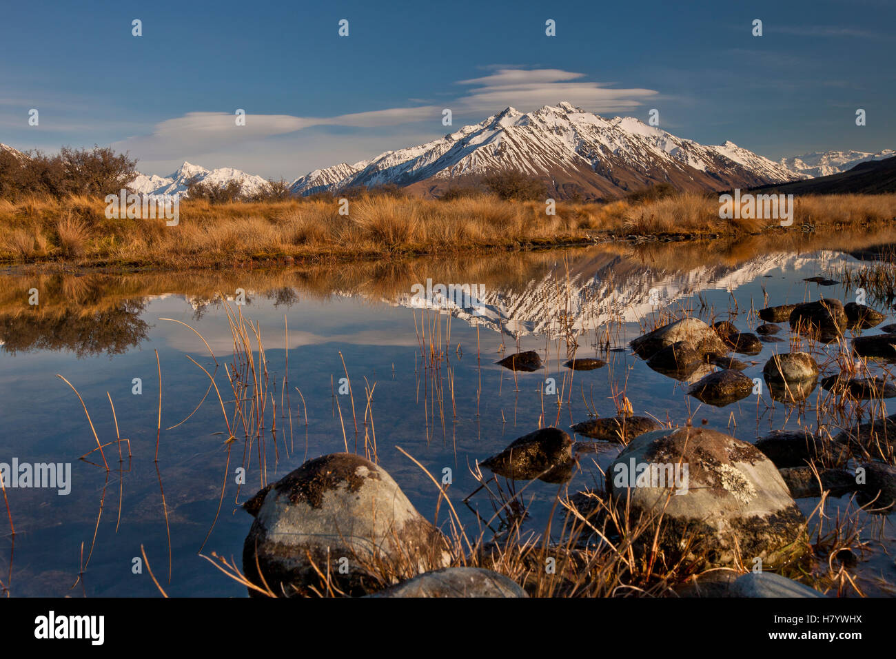 Erewhon Station Reflection In Branch Of Rangitata River Near Mount Erewhon Station Reflection In Branch Of Rangitata River Near Mount