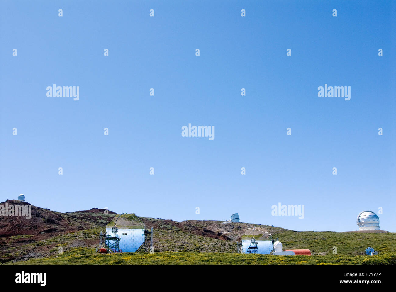 Observatorio Astrofísico, astronomical observatory on the Roque de los Muchachos, La Palma, Canary Islands, Spain, Europe Stock Photo