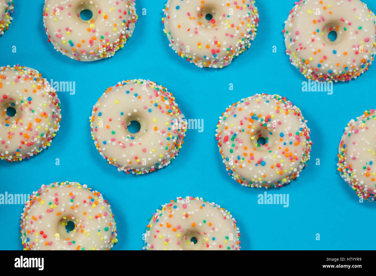Iced doughnuts on blue hi-res stock photography and images - Alamy