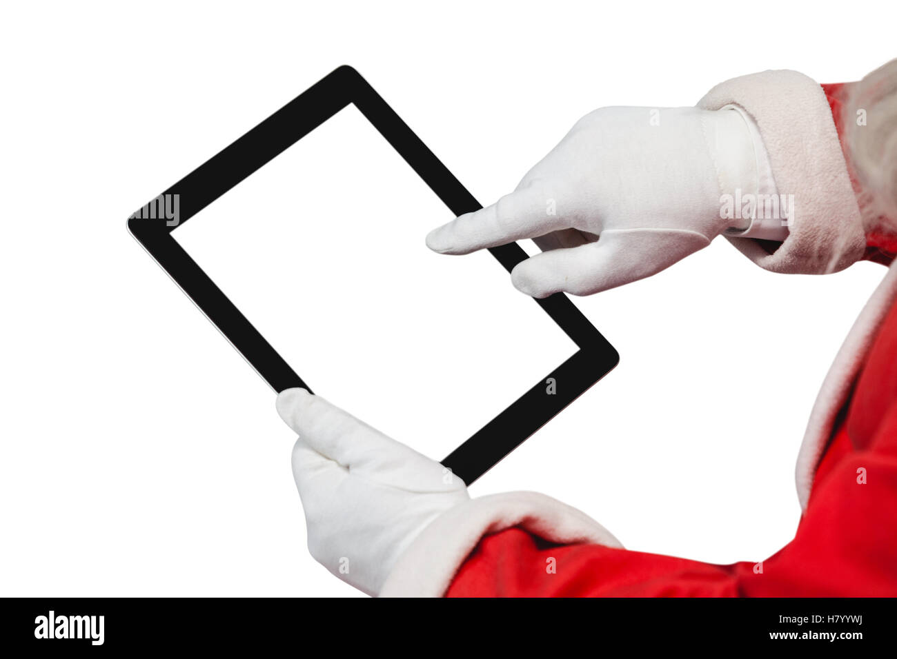 Santa claus using digital tablet Stock Photo - Alamy
