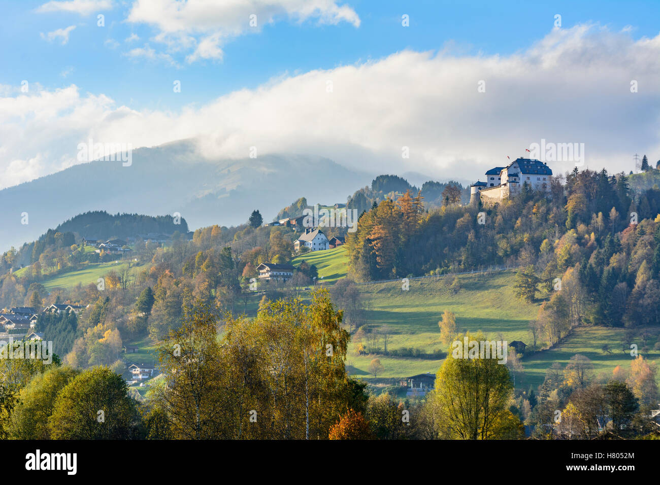Mittersill: castle Schloss Mittersill, Salzach valley, Pinzgau, Salzburg, Austria Stock Photo