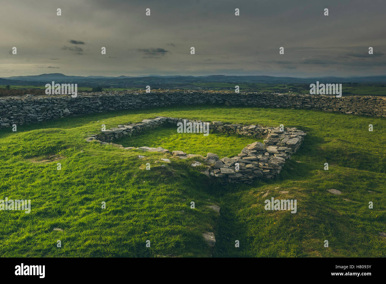 Irish Stone fort ancient watchtower Stock Photo