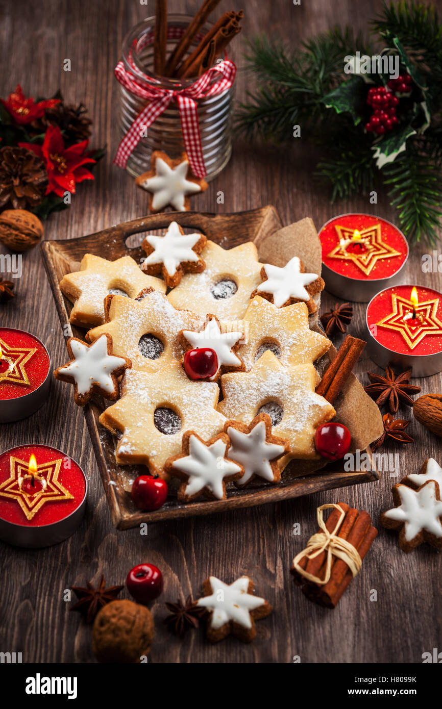 Homemade cookies in start shape for Christmas Stock Photo Alamy