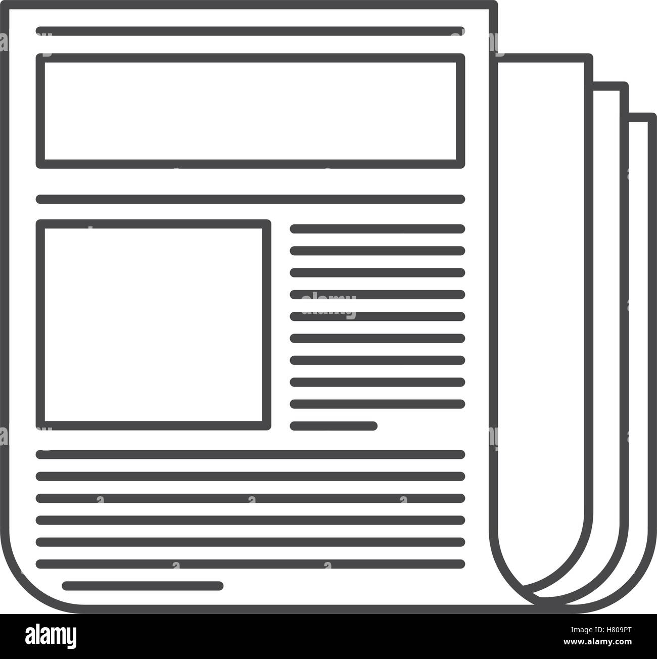 News paper icon. Media communication and journalism theme. Isolated ...