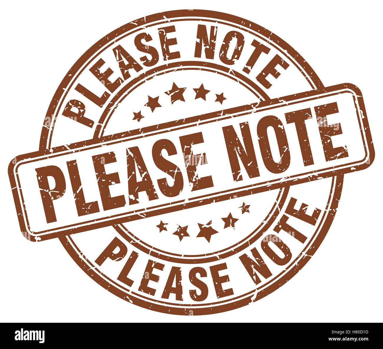 please note brown grunge stamp Stock Vector Image & Art - Alamy