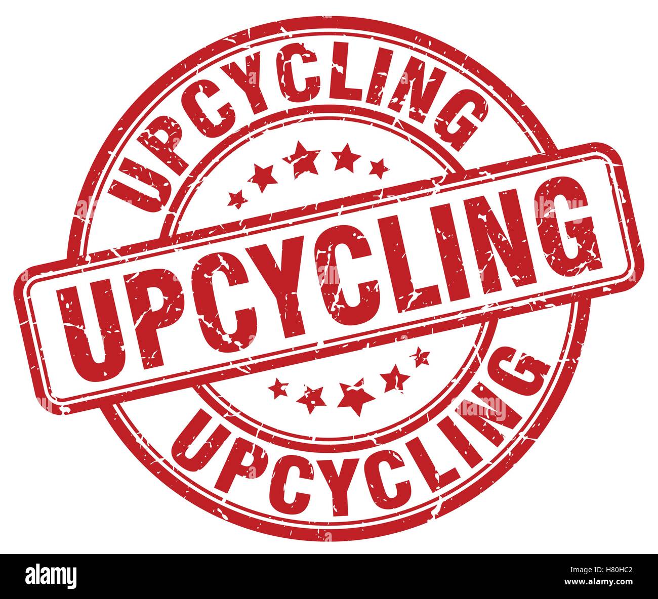 upcycling red grunge stamp Stock Vector