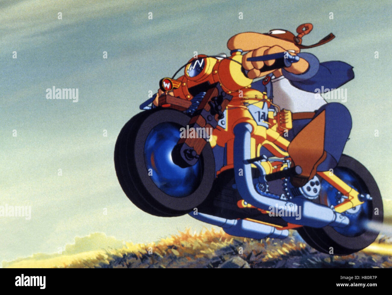 Werner - Volles Rooäää!!!, (WERNER - VOLLES ROOÄÄÄ!!!) D 1999, Regie: Gerhard Hahn, Szene, Key: Motorrad, Motorradfahrer, Abheben Stock Photo
