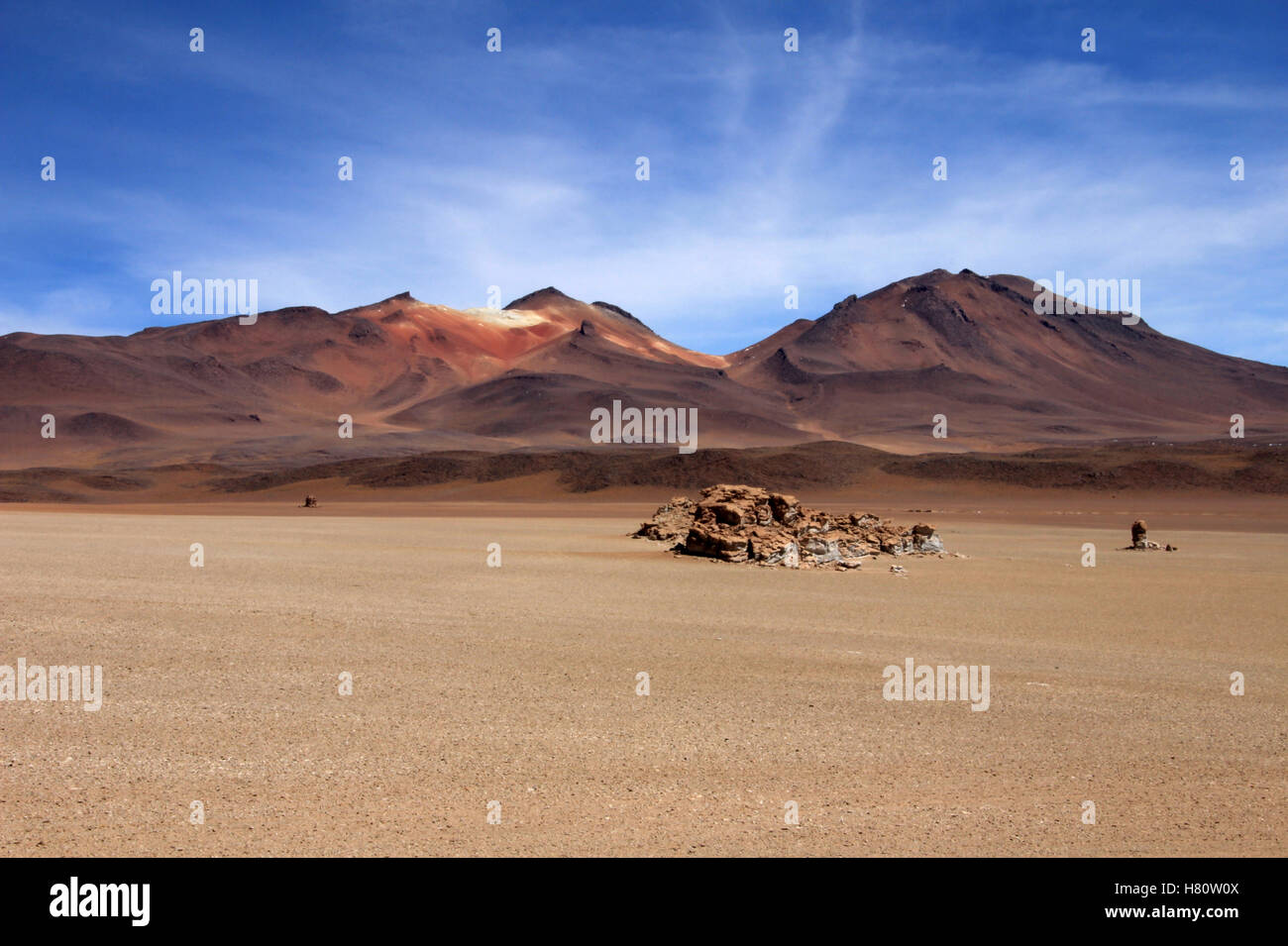 Salvador Dali desert and colorful mountains in Bolivia Stock Photo