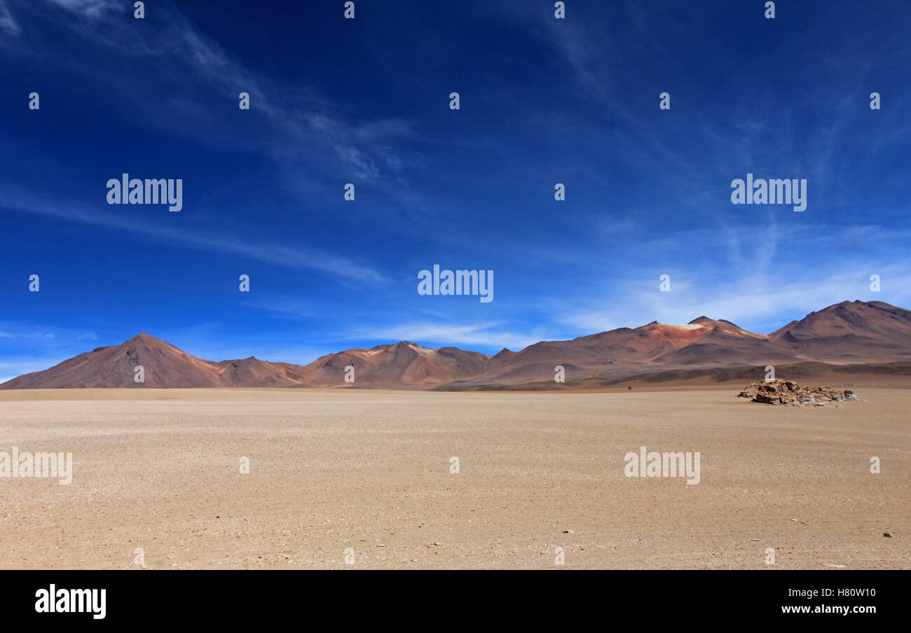 Salvador Dali desert and colorful mountains in Bolivia Stock Photo