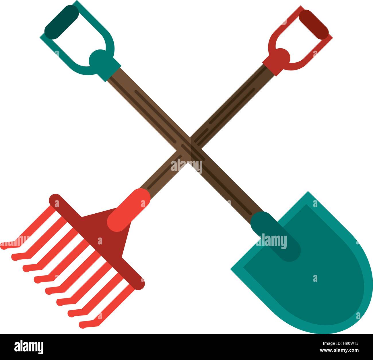 rake and shovel tool of farm design Stock Vector Image & Art Alamy