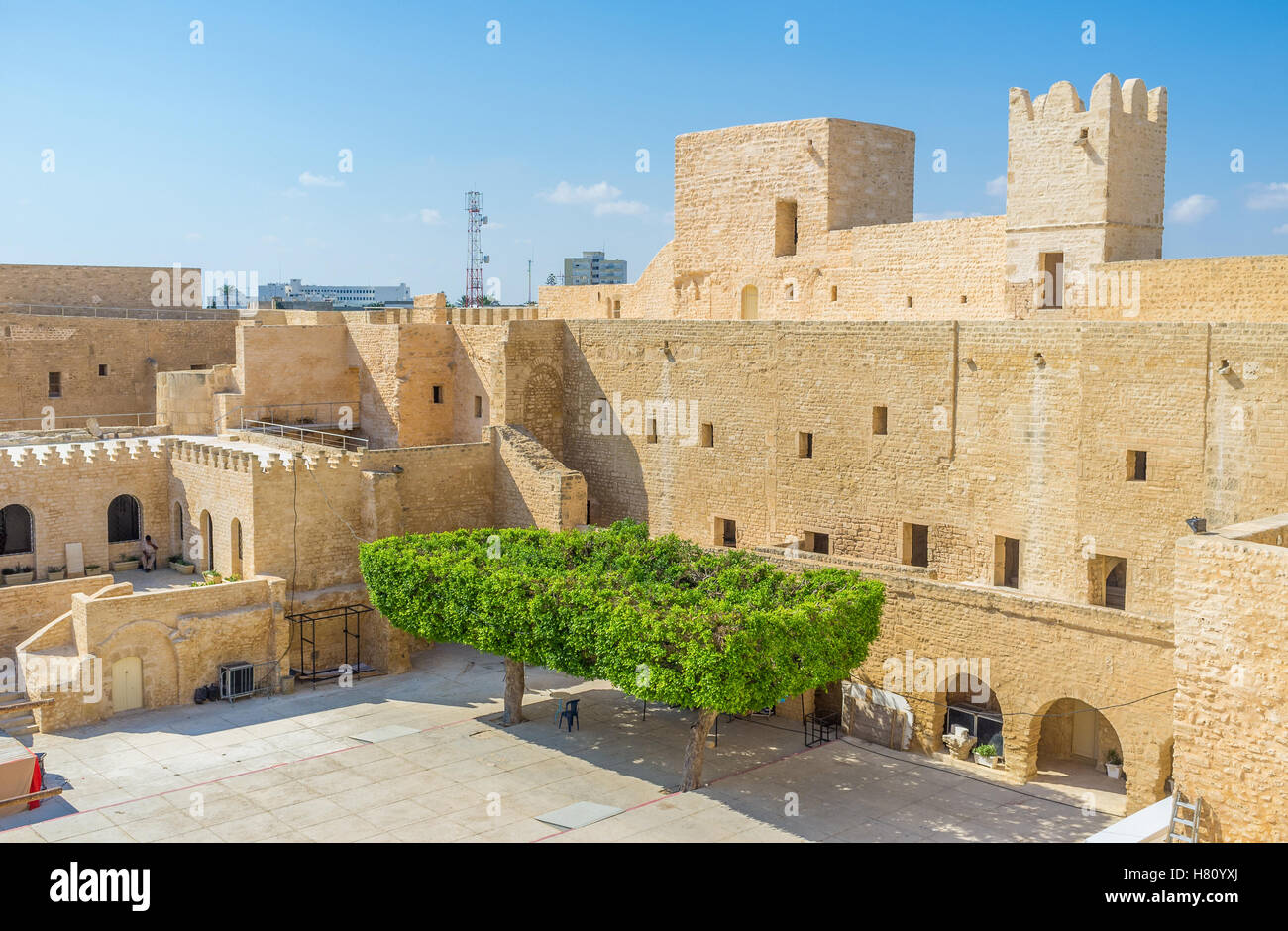 Nowadays the old stronghold serves as the museum, Monastir, Tunisia. Stock Photo