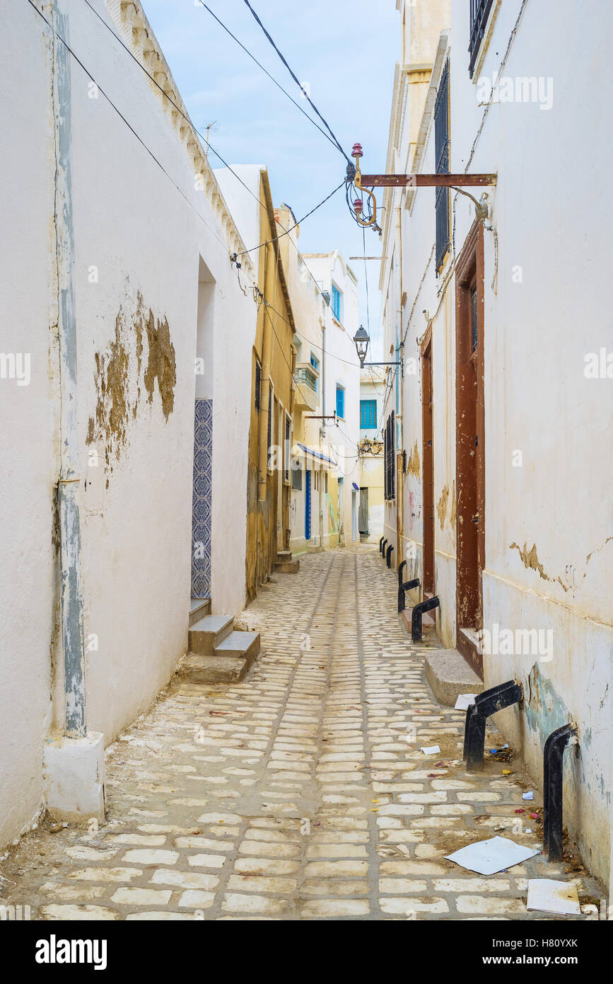 The old residential neighborhood of arabic Medina of Sousse, Tunisia