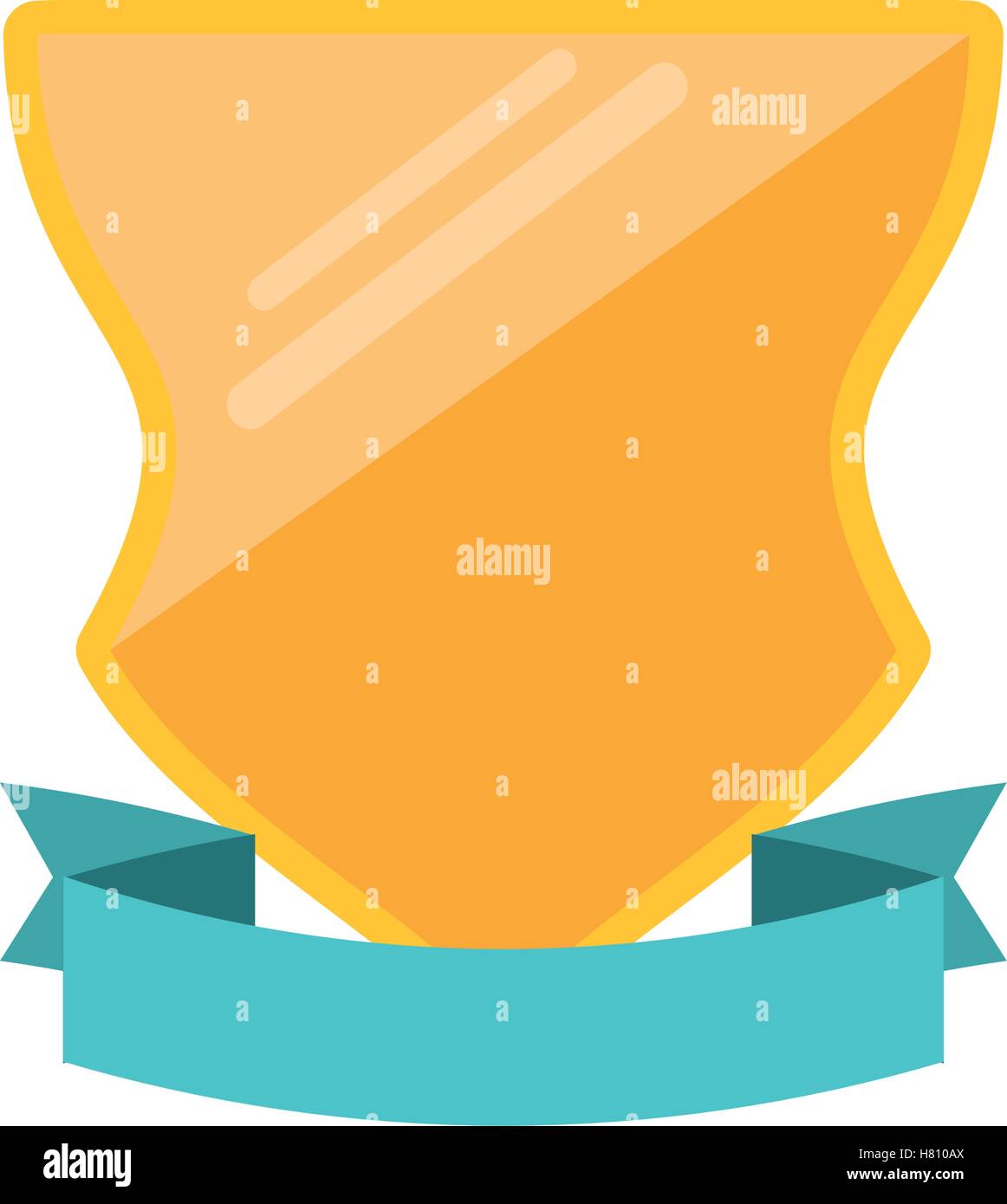 Shield with ribbon icon. Winner competition success price and award ...