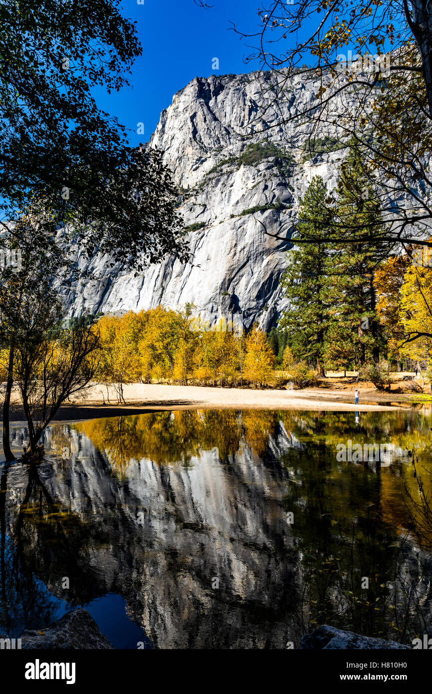 The Merced river in the fall of 2016 at Yosemite National Park California USA Stock Photo