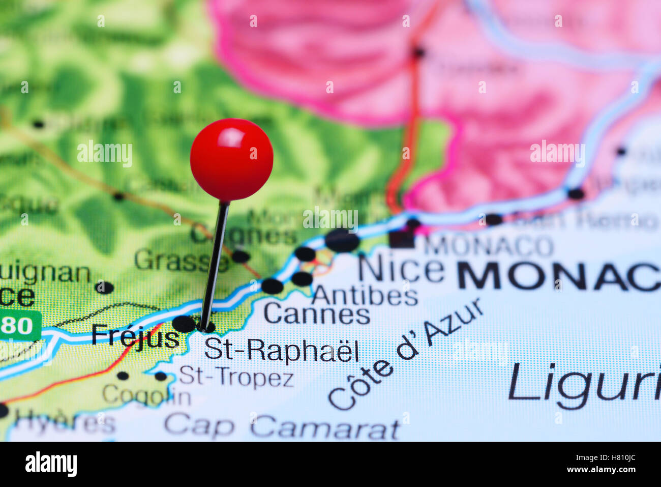 St Raphael France Map St-Raphael Pinned On A Map Of France Stock Photo - Alamy