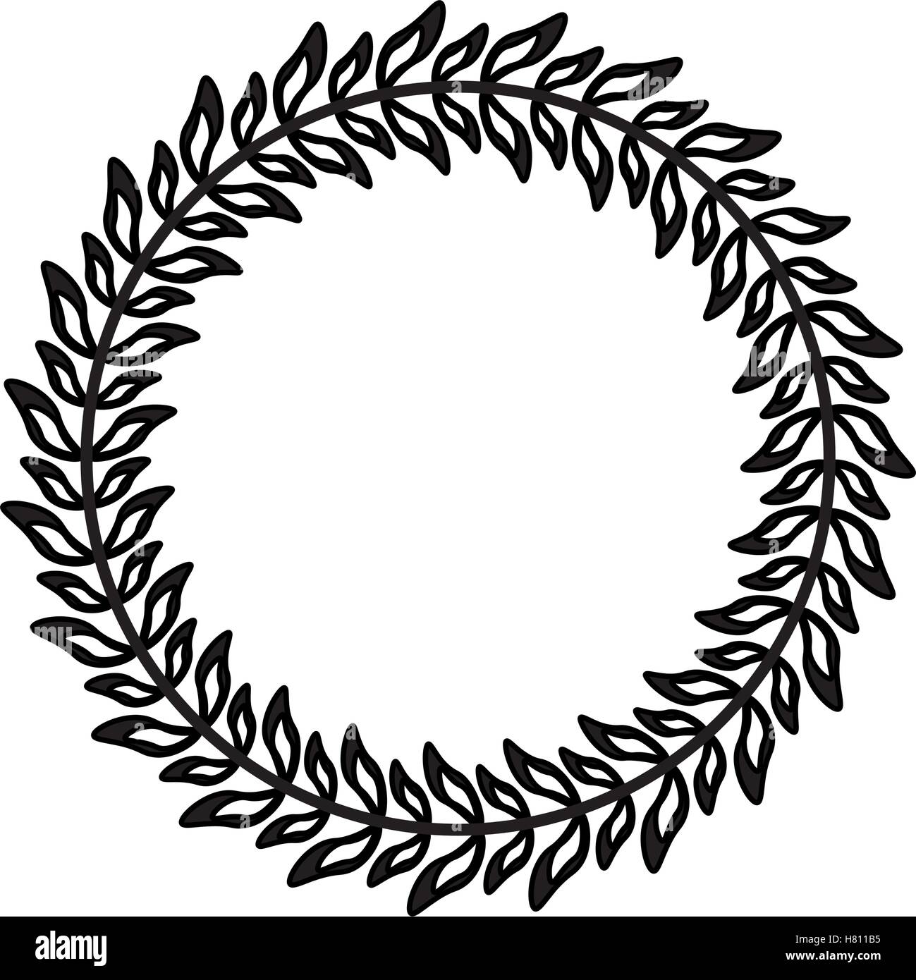 Isolated leaves wreath design Stock Vector Image & Art - Alamy