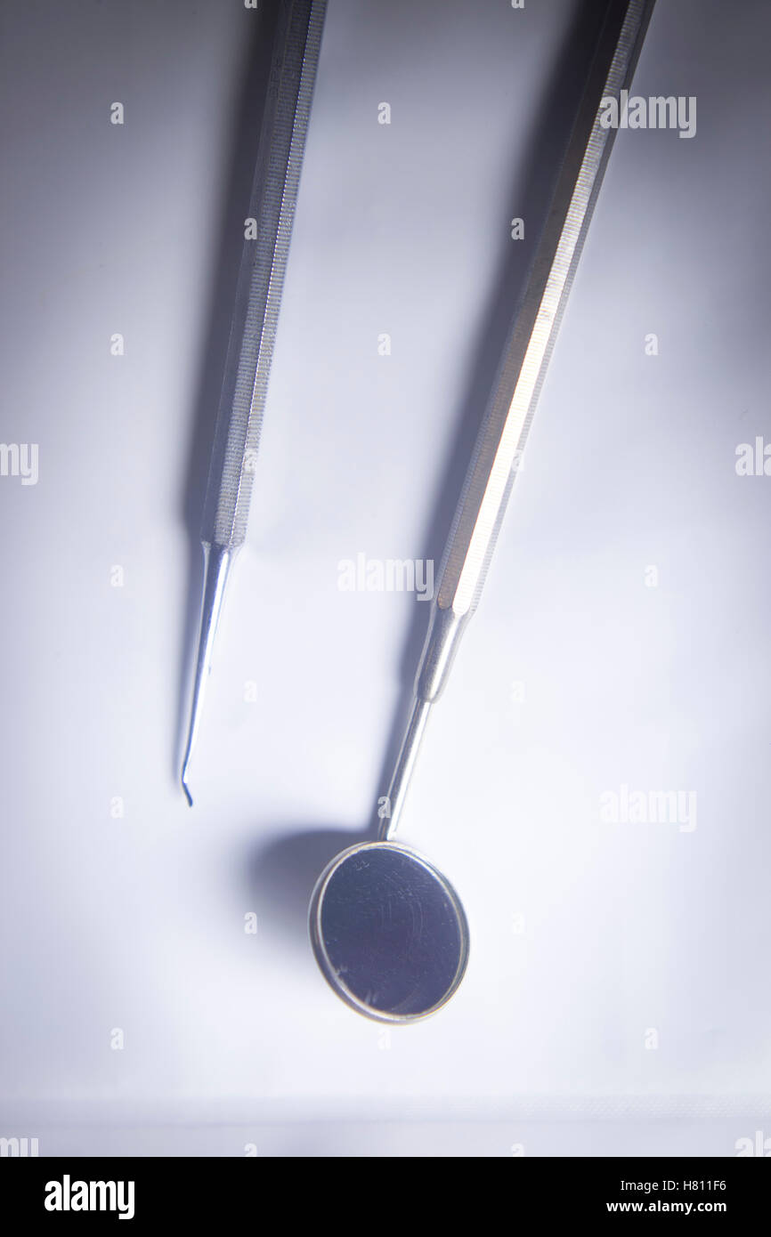 Dentists dental instrumentation mirror Stock Photo Alamy