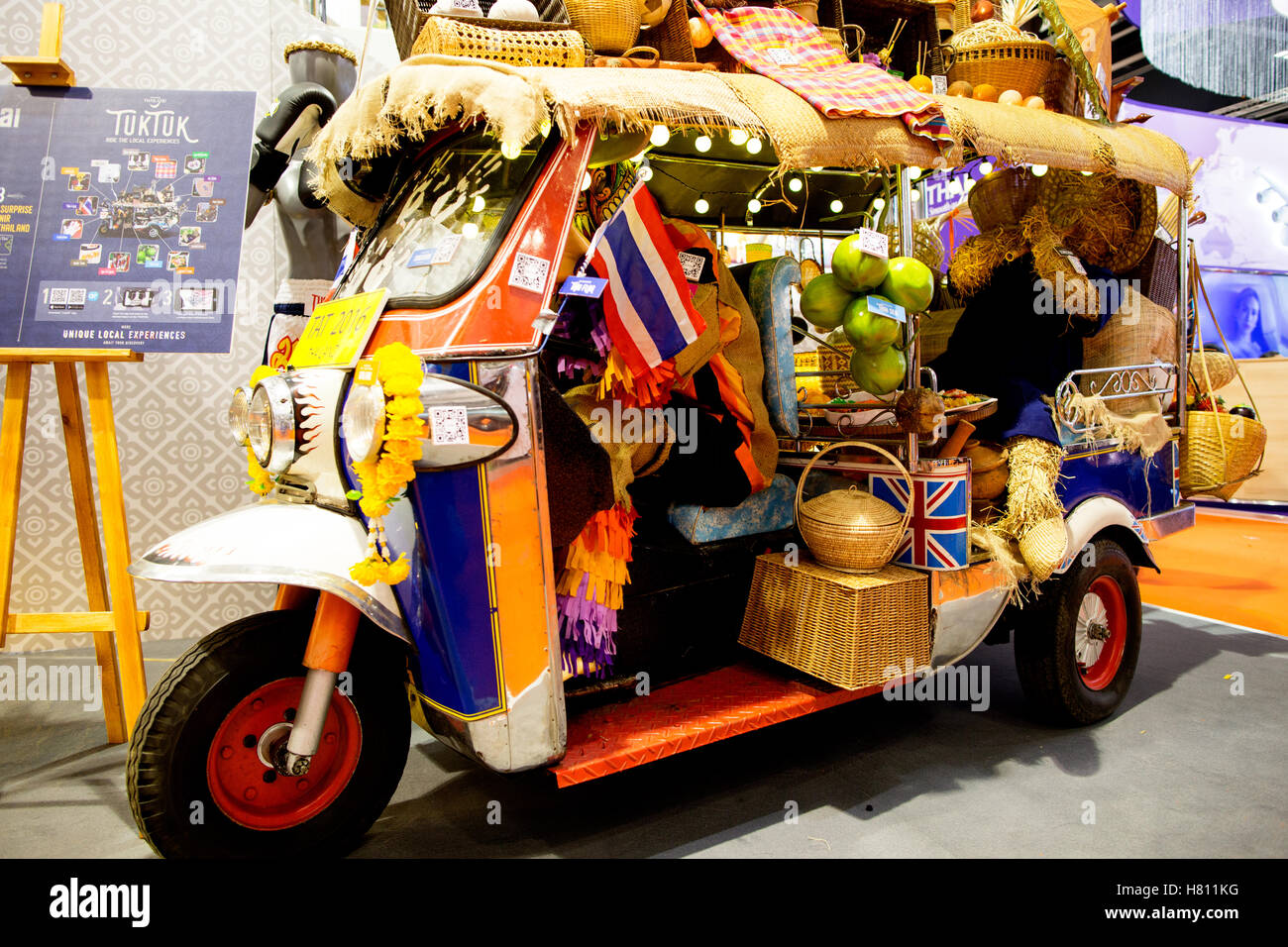 Thai Tuk Tuk Travel Show London UK Stock Photo