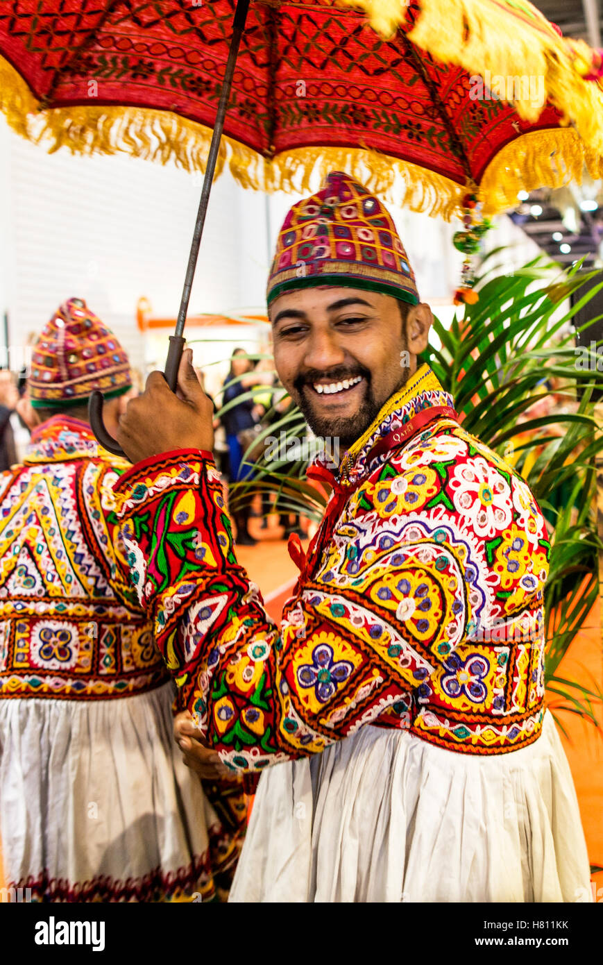 Traditional Hindi Costume At The World Travel Market London UK Stock Photo  - Alamy